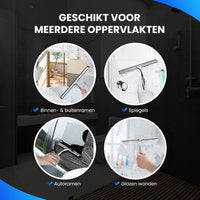 Luxe Douchewisser met Ophangsysteem - Trekker Douche - Raamwisser - Raamtrekker - RVS - Extra gratis Siliconen Strip. RVS Kleur: Zilver.